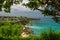 Rocky ledge on coastline, Jimbaran, Bali, Indonesia