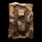 Rocky letter B. Font of stone isolated on black background. 3d