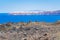 Rocky lunar landscape Nea Kameni volcanic island Santorini Caldera Greece