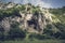 Rocky massif in the gorges of the Platano river