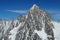 Rocky mountain Alpes peaks on Montblanc hiking route