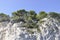 Rocky Mountain of the Calanques National Park from the Bay area of Cassis on Cote D`Azur France