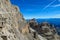 Rocky mountain cliffs towers of Dolomiti di Brenta, Italy