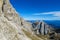 Rocky mountain cliffs towers of Dolomiti di Brenta, Italy