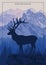 Rocky Mountain Elk in mountains woodland forest