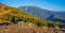 Rocky mountain forest with Mediterranean Sea