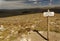 Rocky Mountain National Park - elevation sign at top of `Huffers Trail` - Alpine Visitor Center