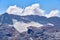 Rocky mountain peak with a glacier Fisht mountain in the Caucasus, 2867 m above sea level