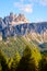 Rocky mountain peaks of Croda da Lago in the Dolomites