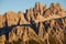 Rocky mountain peaks of Croda da Lago in the Dolomites