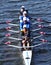 Rocky Mountain Rowing Club race in the Directors Challenge Quad Men in the Head of Charles Regatta