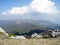 Rocky Mountain, sloping mountain ridge at spring. Crimean mountains