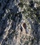 Rocky mountain top, sedimentary rocks, detail