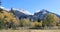 Rocky mountain view with golden aspens 4K