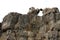 Rocky mountain wall in Thingvellir National Park, Iceland.