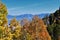 Rocky Mountain Wasatch Front peaks, panorama landscape view from Butterfield canyon Oquirrh range by Rio Tinto Bingham Copper Mine