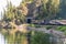 Rocky Mountaineer train traveling through the Rocky Mountains