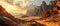 Rocky Mountains in Al Ula Desert at Sunset - AI Generated