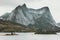 Rocky Mountains and fjord sea Landscape in Norway scandinavian