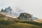 Rocky Mountains foggy Landscape