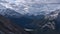 Rocky Mountains near Canmore, Canada with Spray Lakes Reservoir and the snow-capped peaks of Goat Range and Sundance Range.