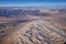 Rocky Mountains, Oquirrh range aerial views, Wasatch Front Rock from airplane. South Jordan, West Valley, Magna and Herriman, by t