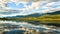 Rocky Mountains Reflection in Wetlands Landscape