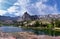 Rocky Mountains Sundial Peak at Lake Blanche hiking trail vista views in summer Wasatch Front, Big Cottonwood Canyon, Salt Lake Ci