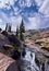 Rocky Mountains Sundial Peak at Lake Blanche hiking trail vista views in summer Wasatch Front, Big Cottonwood Canyon, Salt Lake Ci