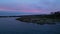 Rocky Ocean Coast, Dramatic Sunrise Sky. Winter Season. Vancouver Island, BC Canada