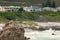 Rocky ocean coast of town of Hermanus, South Africa