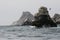 Rocky outcrops with marine birds in Peru