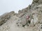 Rocky path in clouds in Apennine Mountain Range