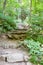Rocky pathway steps at Crabtree Falls along the Blue Ridge Parkway near Asheville North Carolina