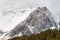 Rocky peaks covered by snow in the Alps