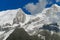 Rocky peaks and snow in the Alps