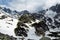 Rocky peaks of Tatra Mountains covered with snow