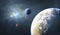 Rocky planets, Exoplanets or Extrasolar planets, space background