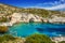 The rocky Porto Limnionas beach on Zakynthos island