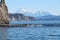 Rocky reef by Starichkov island near Kamchatka Peninsula, Russia.