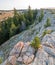 Rocky ridge in early morning light above Lost Water Canyon in the Pryor Mountains Wild Horse Range in Wyoming