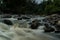 Rocky river stream of Kali Bojong, Salatiga, Central Java. Indonesia.