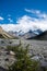 Rocky river tundra along the Icefields Parkway in the Canadian Rockies, Jasper National Park