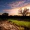 Rocky Riverbed Sandbar Sunset