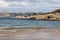 Rocky sea coast of Italy with blue sandy beach. Palau, Province of Sassari in the Italian region Sardinia