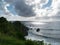 Rocky sea shore dramatic sky in Maui Hawaii