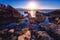 Rocky seacoast at sunrise, Akamas peninsula, Cyprus