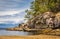 Rocky seashore in the Pacific rim National Park in Vancouver Island BC, Canada. Beautiful seaside landscape