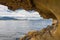 Rocky seashore in the Pacific rim National Park in Vancouver Island BC, Canada. Beautiful seaside landscape