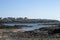 Rocky shore and beach landscape Trearddur bay, Anglesey, Wales